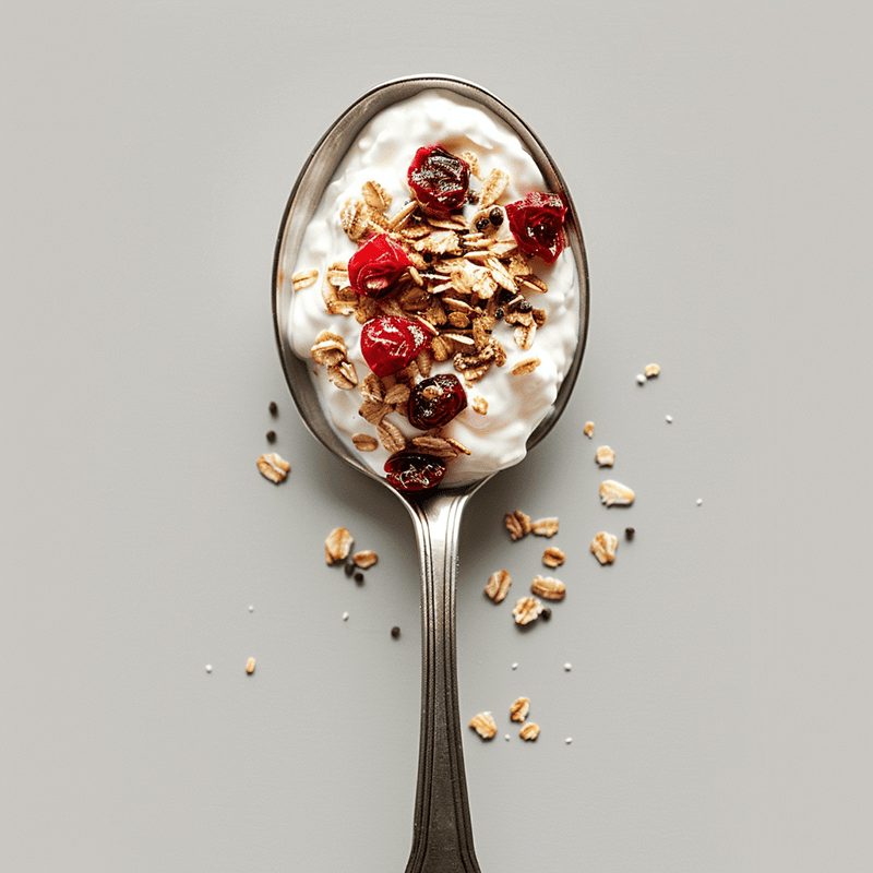 Healthy Greek Yogurt with Granola and Cherries 1